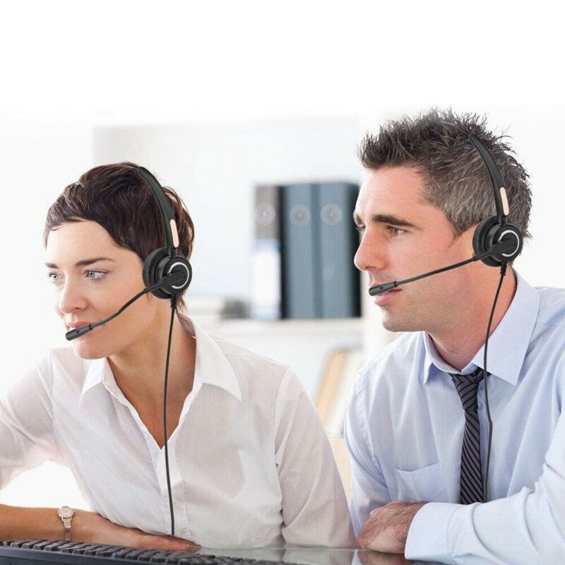 RJ9 Call Center Headphone Monaural Headphone Noise Reduction Headset Call Headphone with Mic