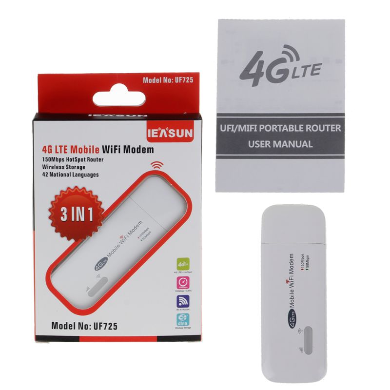 4G FDD LTE Wi-Fi Router Unlocked Pocket Network Hotspot USB Wifi Routers Wireless Modem with SIM Card Slot UF725