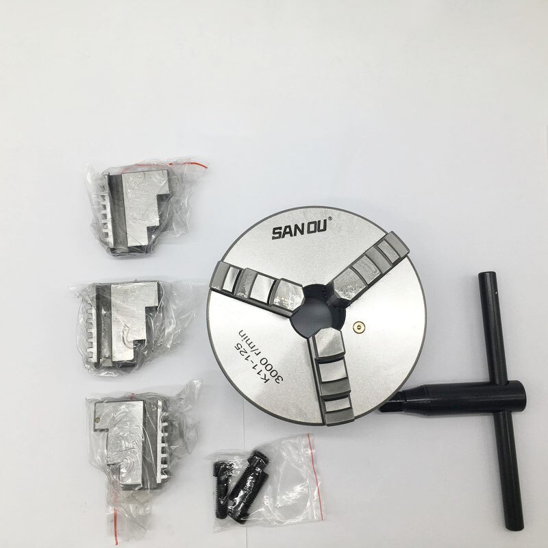 125mm 5 " 3 Jaw Self Centering Lathe Chuck SANOU K11-125 Metal Scroll Chucks for Drilling Milling Machine 3 Jaw Lathe Chuck