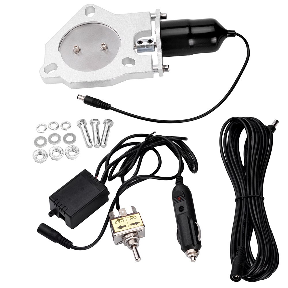 ESPEEDER-tubo de escape eléctrico de 3 pulgadas, Kit de corte de acero inoxidable, con interruptor Manual