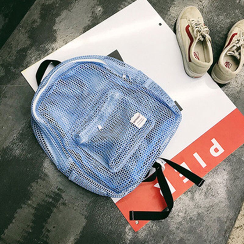 Women Swimming Bag Mesh Net Summer Beach Bags Girl Handbag Swim Female Travel Training Pouch Blaso Sac De Sport Gym Bag XA181D: Blue