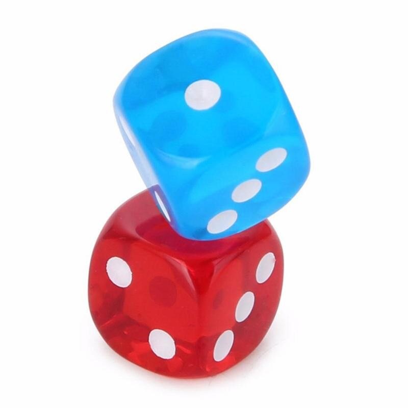 14Mm Kleur Transparant Crystal Dice Familie Bordspel Speelgoed Interactie Game Accessoires E2J4