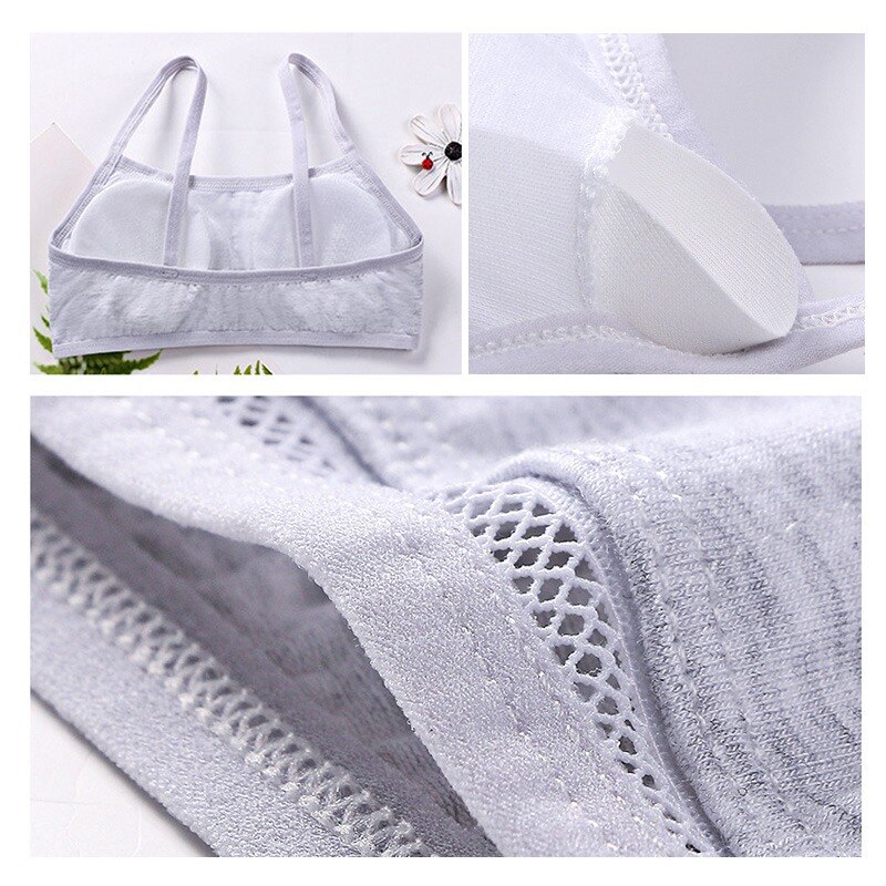 Girls Bras Teen Underwear Cotton Thin Strap Teenager Training Bra for 8-16 Years Summer Kids Vest Adolescente Underwear