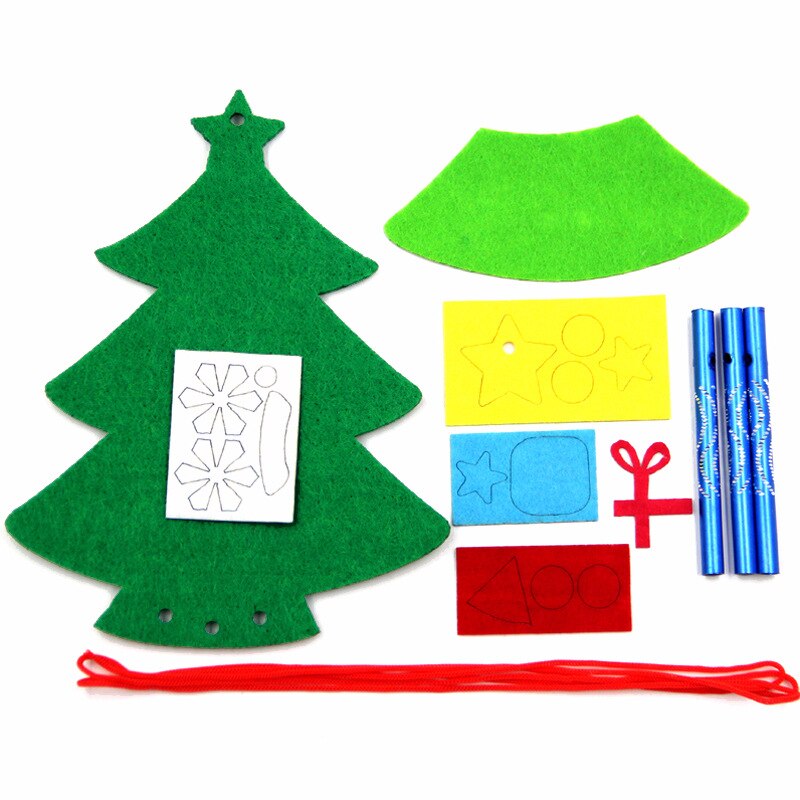 Children DIY Christmas Wind Chime Handmade Non Woven Wind Bell Kid Manual Craft Toy Decorative Pendant Materials Package