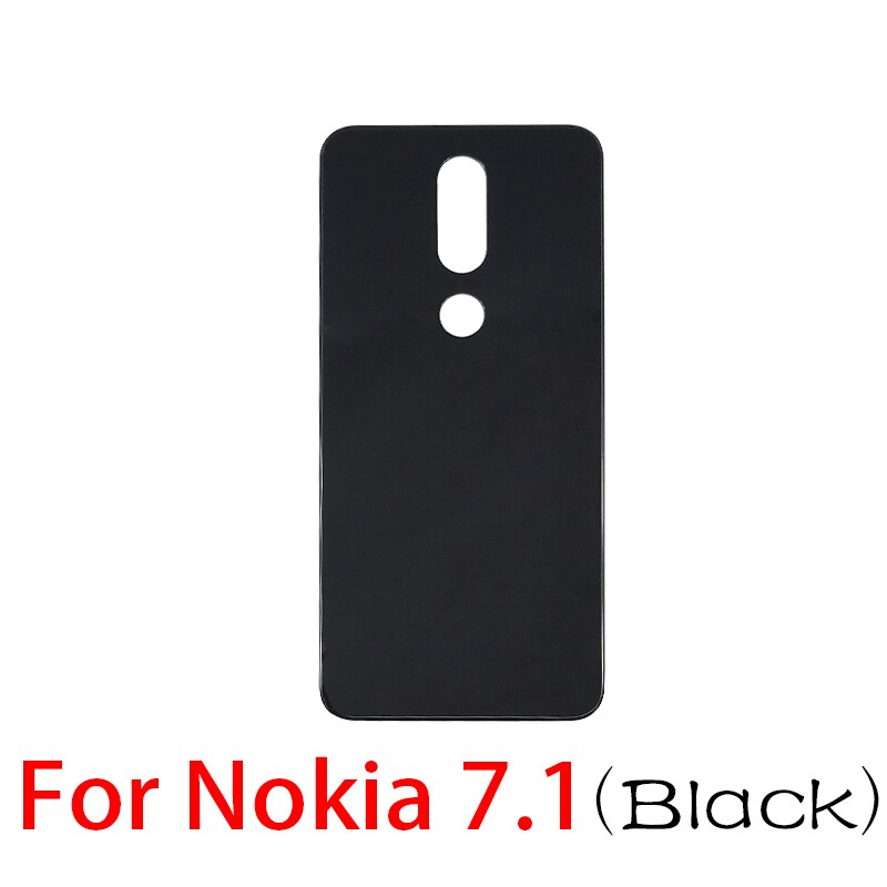 1 Stks/partij Voor Nokia 9/Voor Nokia 7/Voor Nokia 7.1/Voor Nokia 8.1 X7 Vervanging glas Achterdeur Batterij Cover Case: For Nokia 7.1 black