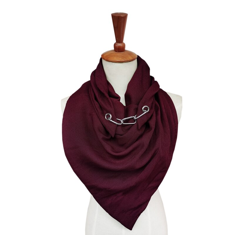 Echarpe kæde smykker halskæde massiv silke kvinder tørklæde kvindelige foulard vikler bløde poncho sjaler: Rødvin