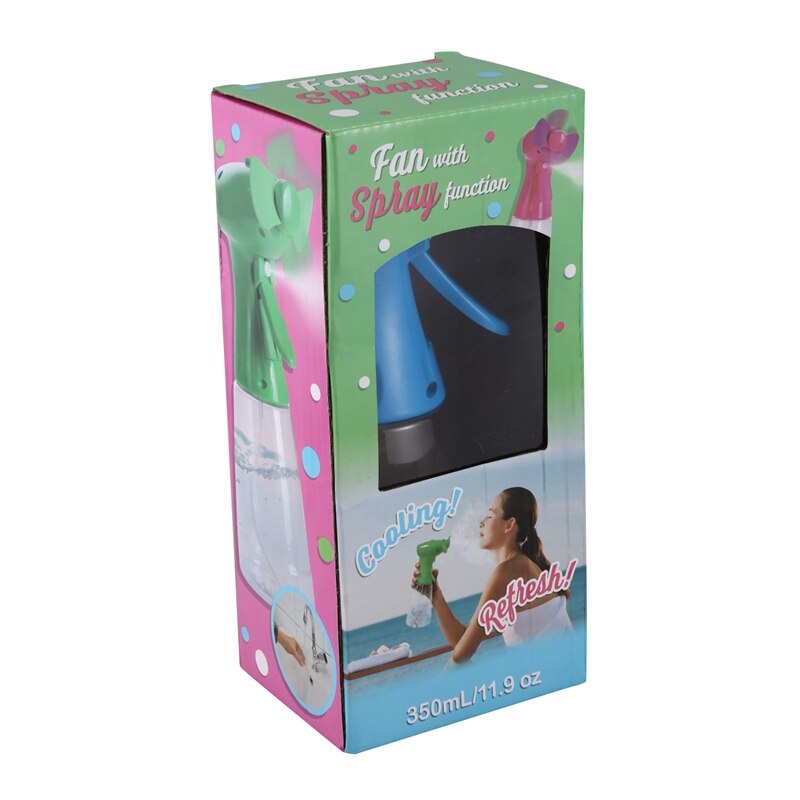 Con agua rociador aerosol ventilador de mano-ventilador de nebulización con la niebla como ventilador pulverizador para botella de agua (300Ml)
