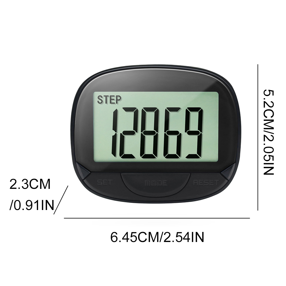 Clip-On Pedometer Electronic Pedometer Digital Display Simple Step Tracker Multifunctional for Adults Seniors Dog