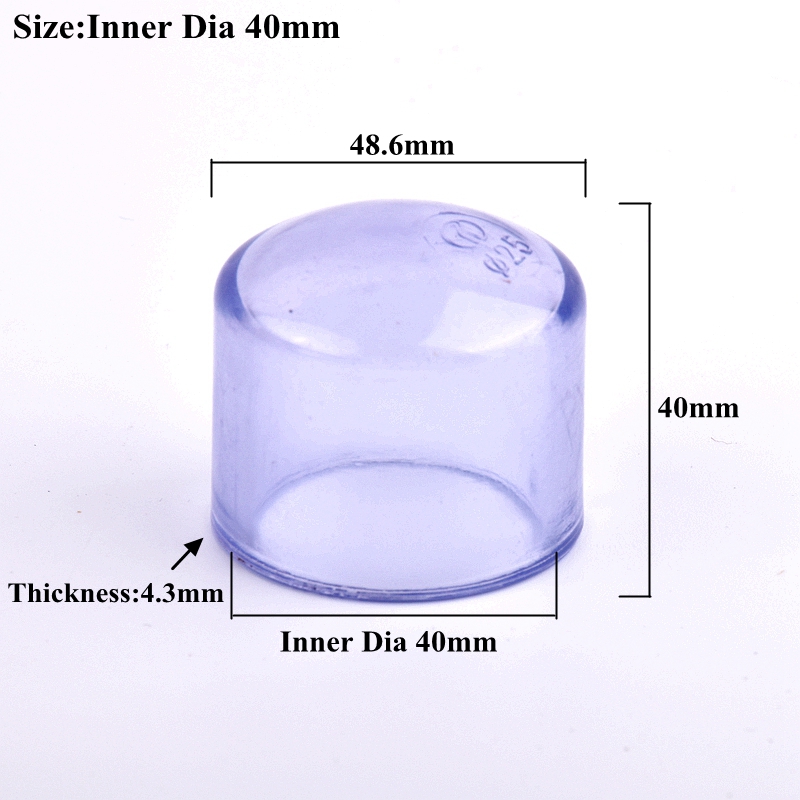 1~3Pcs 20~90mm UPVC End Cap PVC Pipe End Connector Watering Irrigation Water Tube Plug Cap Garden Aquarium Fish Tank Adapter: Inner Dia 40mm