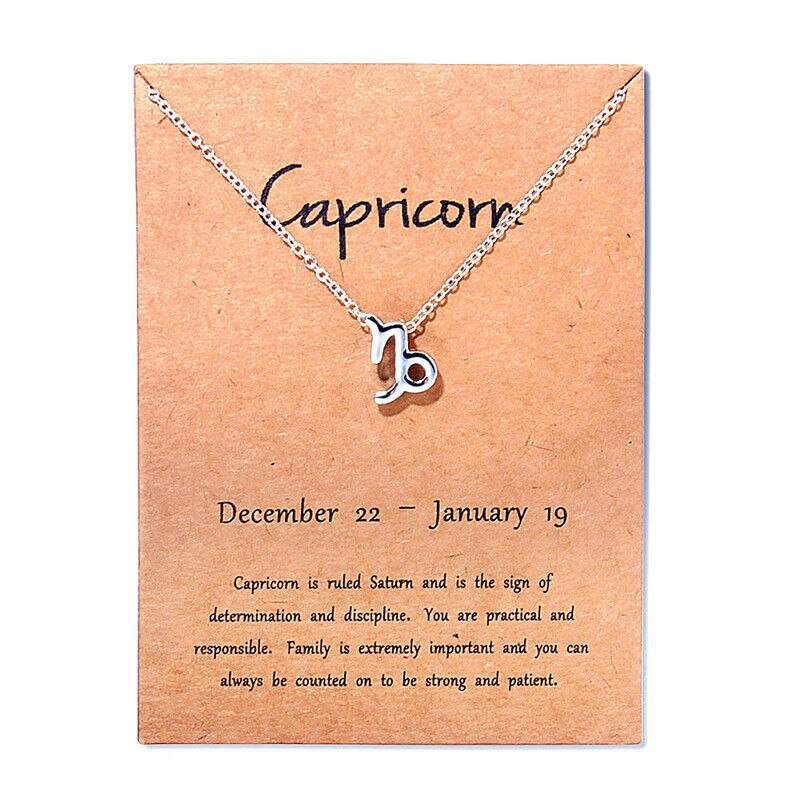 Vrouwen 12 Horoscoop Sterrenbeeld Goud Kleur Hanger Ketting Taurus Ram Leeuw 12 Sterrenbeelden Sieraden Kinderen Kerstcadeaus: Capricorn