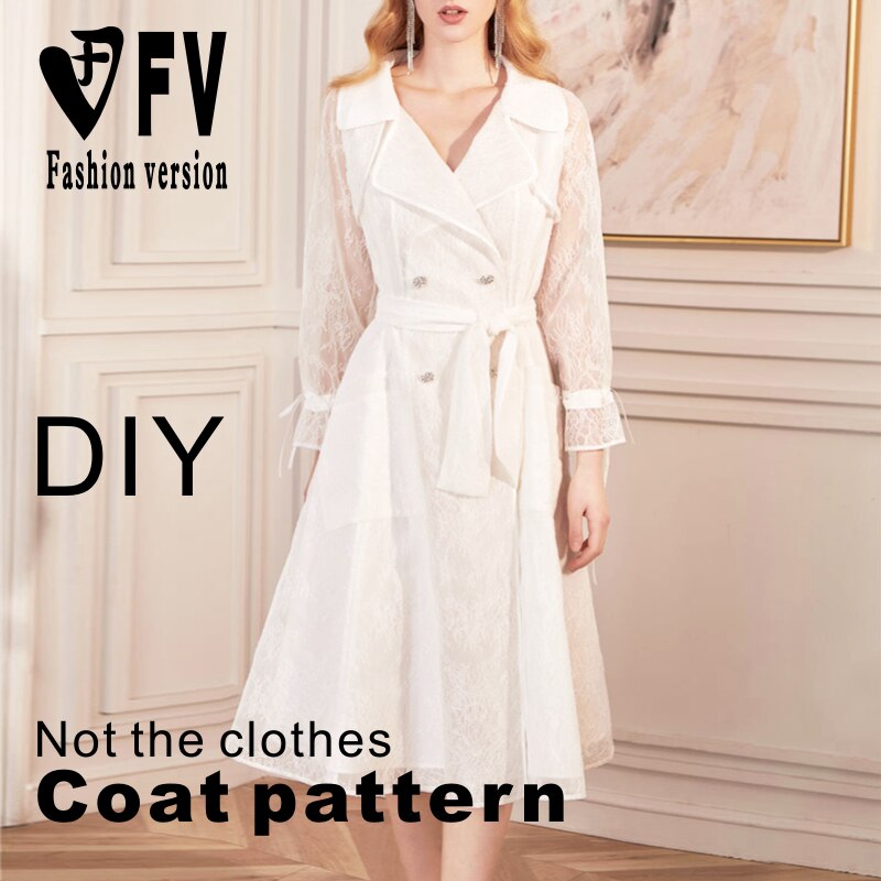 Long Sleeve Coat Pattern Making Sewing Drawing 1:1 Garment Pattern BFY-317