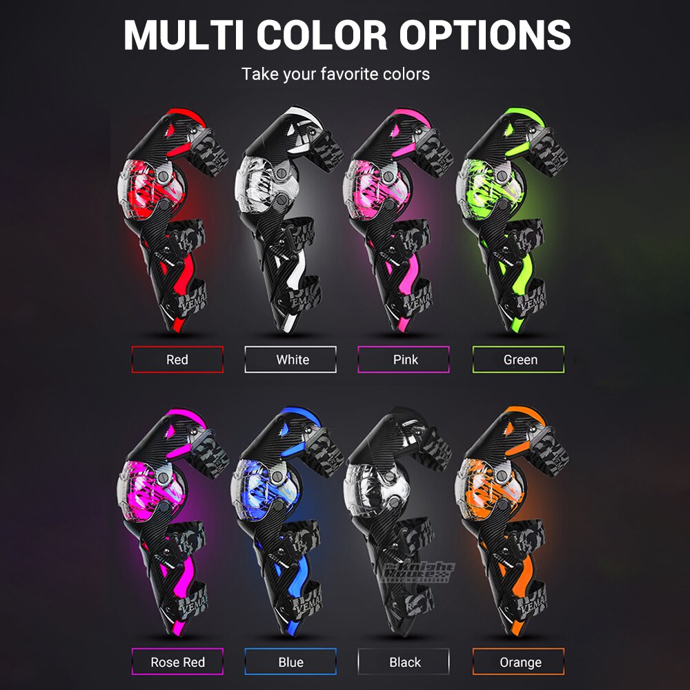 Genouillères roses pour Moto, protection des genoux pour femmes et hommes, équipement de protection