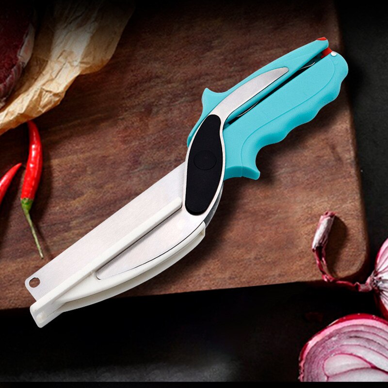 2 in 1 Dienstprogramm Küche Schere Cutter Messer Schneiden Bord Clever Koch Edelstahl Ourdoor