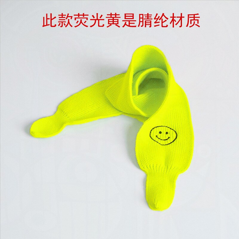 Strikket baby vinter tørklæde varmt ansigt hagesmæk dreng piger voksen efterår vinter neon farve børn vinter slik farve strik tørklæde: Fluorescerende gul