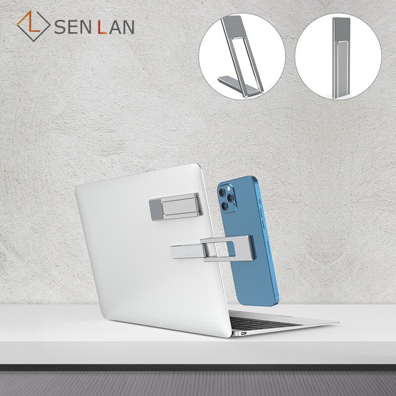 Die neueste laptop-mehrbildschirm-seitenhalterung verbindet handyhalterung und apple-tablet-halterung mit ultradünnem magnetischem handyhalter