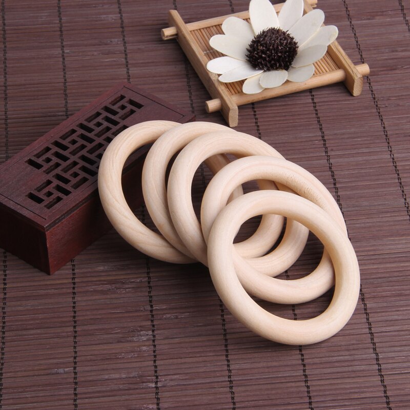 Freies 5 stücke 70mm Baby Holz Zahnen Ringe Halskette Armbinde DIY Handwerk Natürliche Neue