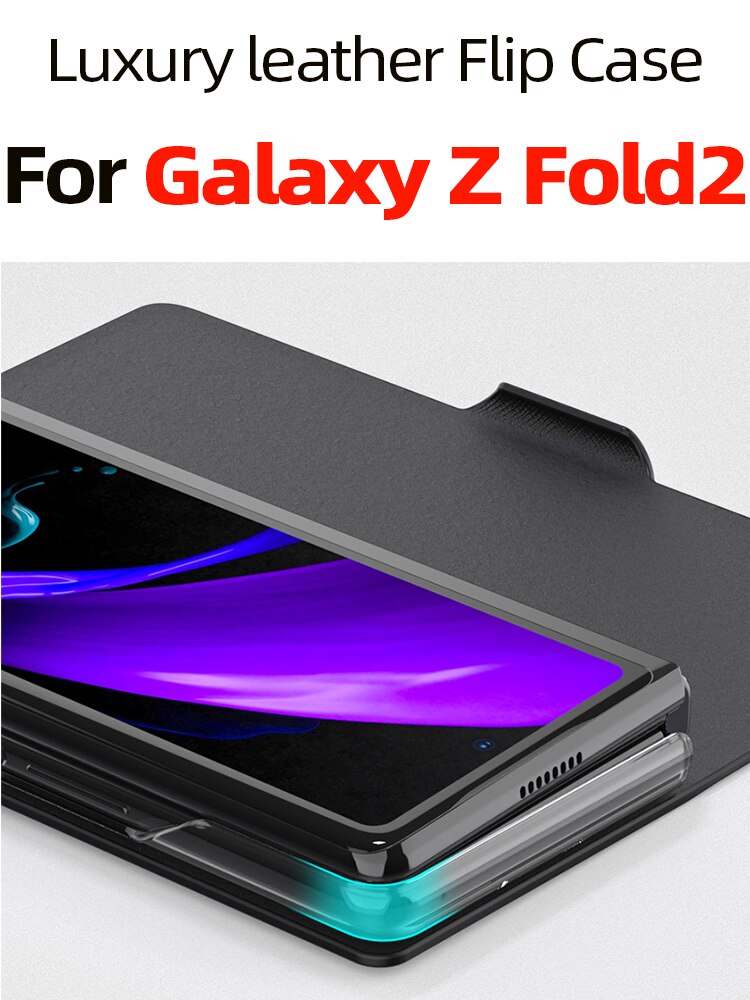Galaxy Vouw 2 Case Case Voor Galaxy Z Fold2 5G Leather Flip Case Mobiele Telefoon Shell 2 Kleuren Optionele nieuwkomers