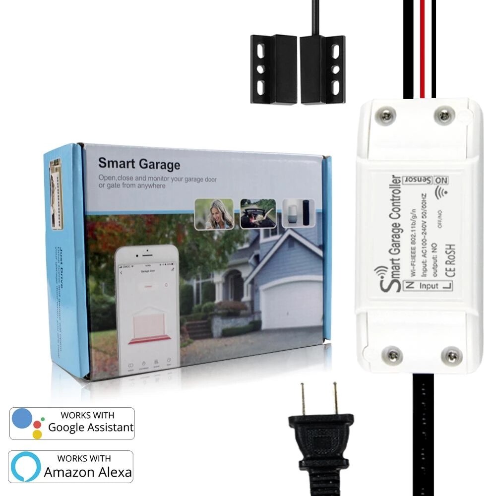 Wireless Smart Remote Control Garage Alarm Sensor Application Opens and Closes Remotely to Monitor Your Door from Anywhere