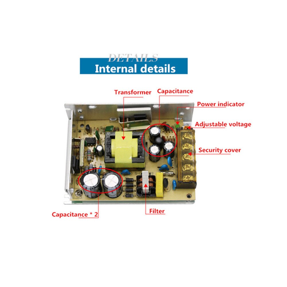Good LED DC5V Strip Power Adapter Switching power supply to AC100-240V 2A 4A 6A 10A 12A 20A 30A 40A 60A Power Supply