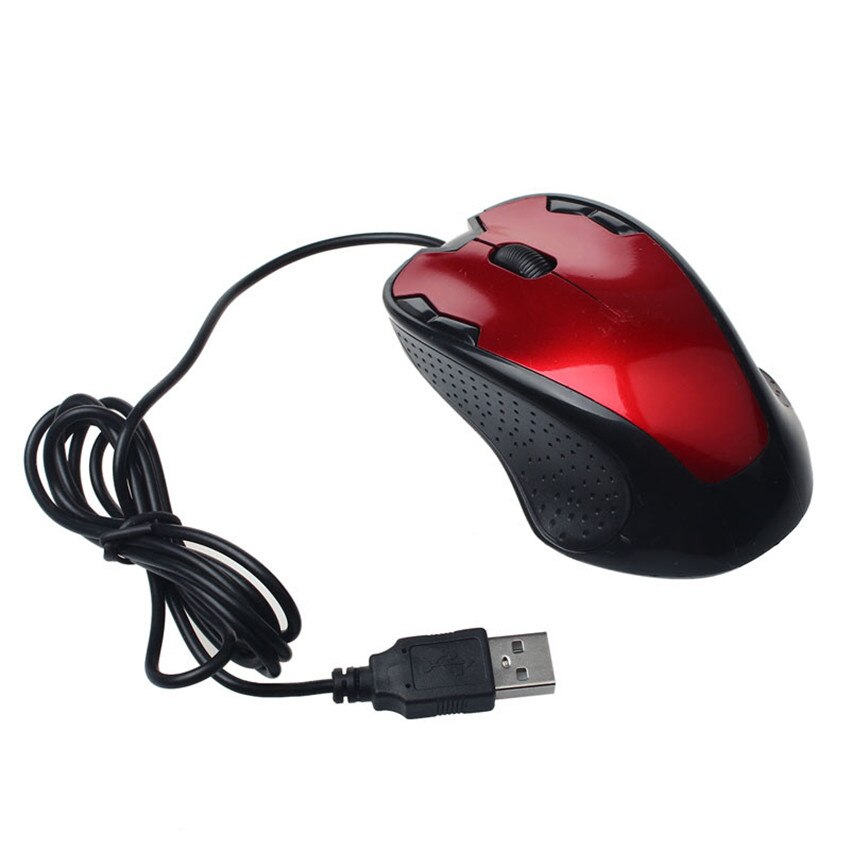 Mosunx E5 Gaming Mouse Gamer Luxury 1800 DPI USB Wired Optical Gaming Mice Mouse For PC Laptop: Red