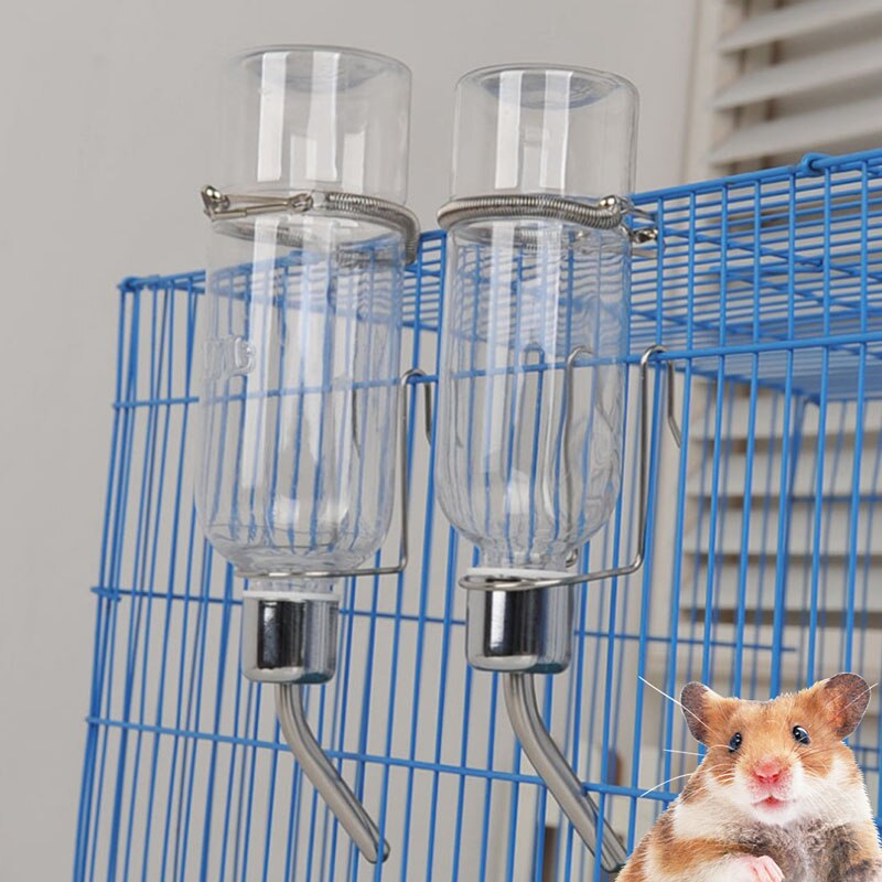 stainless steel Pet Rat Water Drinking Bottle Hamster Rabbit Dispenser Cylindrical Feeder Pet Rat Water Drinking Bottle