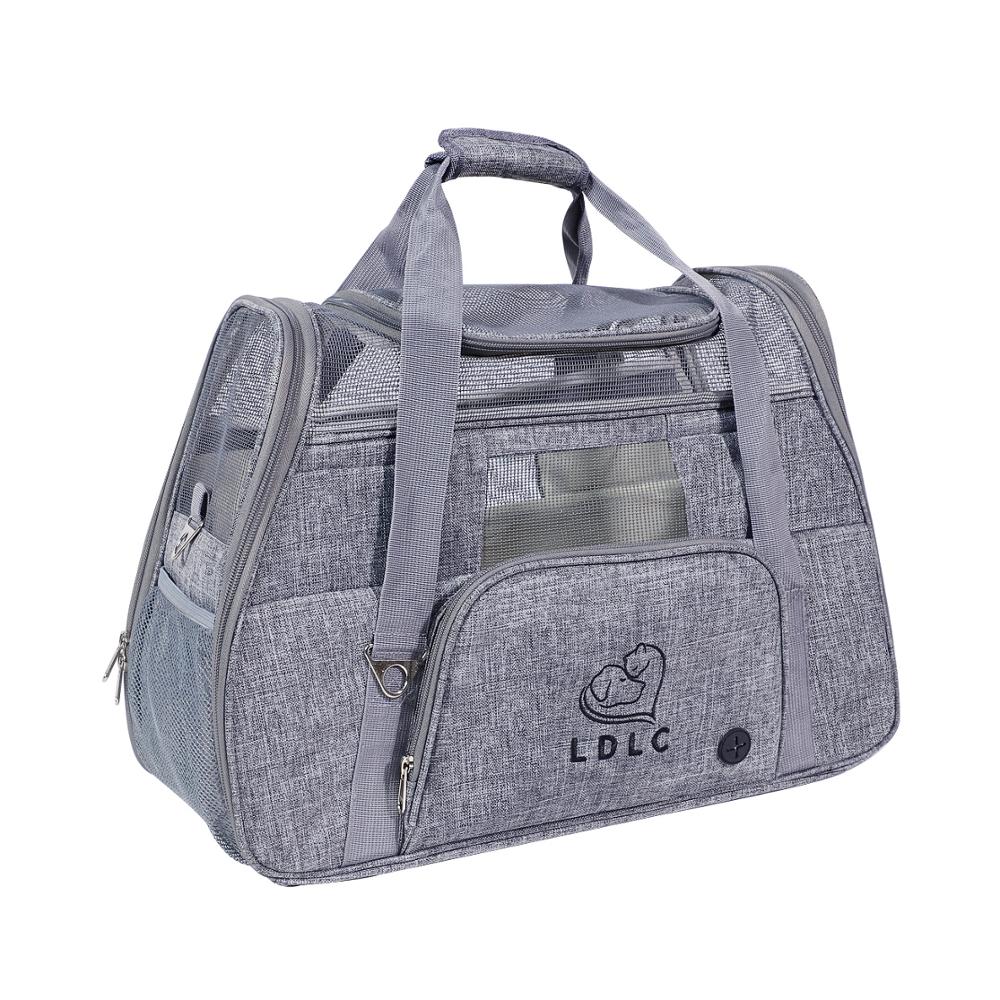Portable Cat Carrier Bag Pet Puppy Travel Bags Breathable Mesh Dog Backpack Cat Carrier Outgoing Foldable Zipper Pets Handbag: Gray
