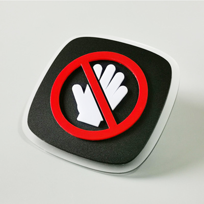 10x10cm Acrylic restroom restroom door sign No smoking, WiFi monitoring sign No noise, Caution slippery floor sign: Light Grey