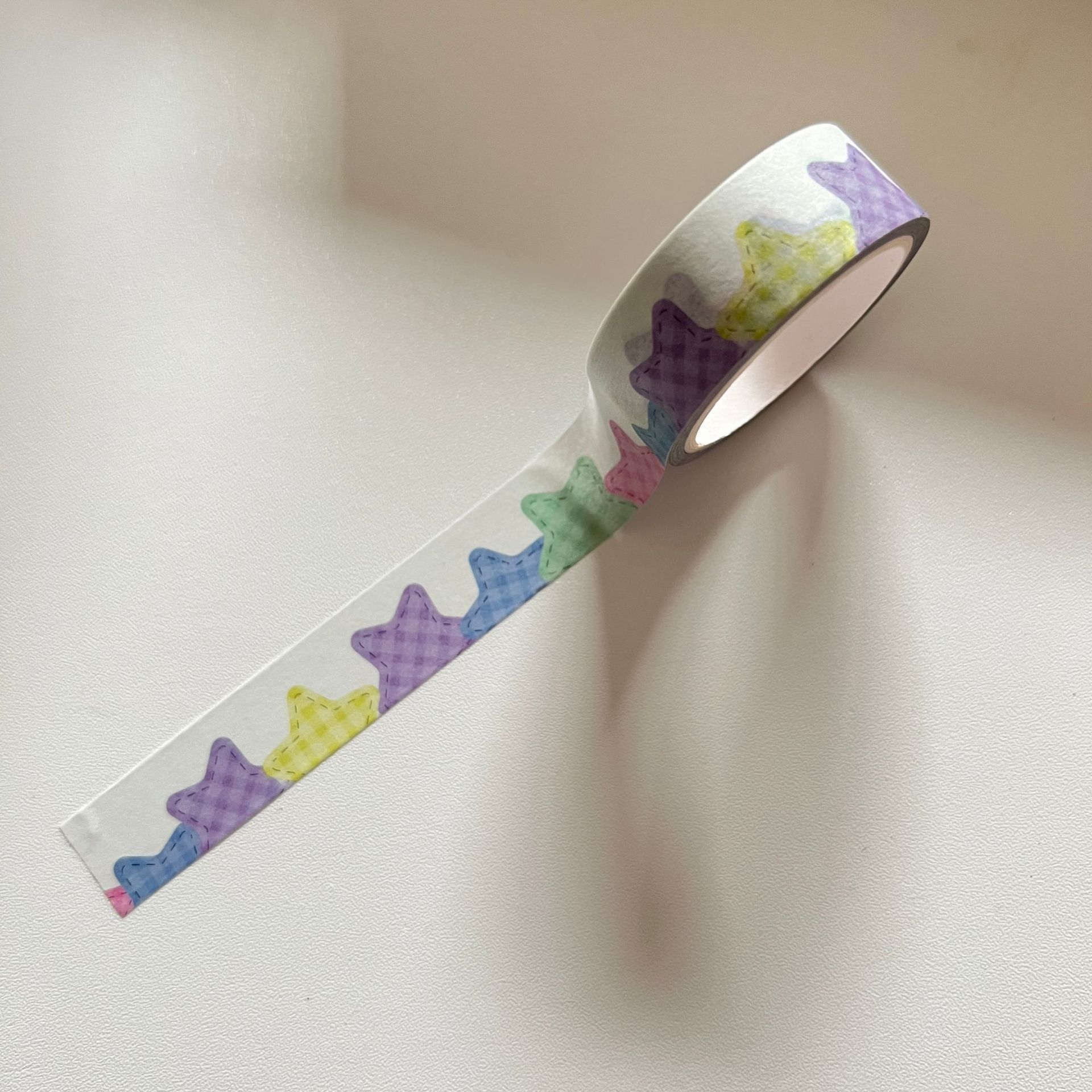 Ruit Vijfpuntige Ster Washi Tape Diy Scrapbook Primer Collage Mobiele Telefoon Dagboek Fotoalbum Happy Plan Decoratie: B 5m 1roll