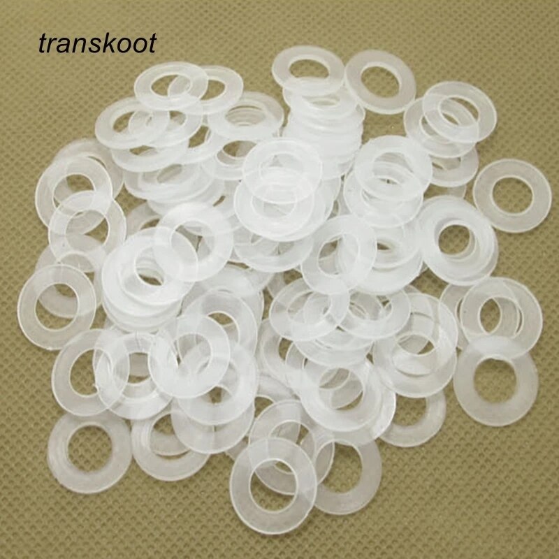 10Pcs 50Pcs 8 Maten Wit Plastic Nylon Platte Ring M2 M2.5 M3 M4 M5 M6 M8 M16 Vliegtuig spacer Isolatie Pakking Ring Voor Schroeven