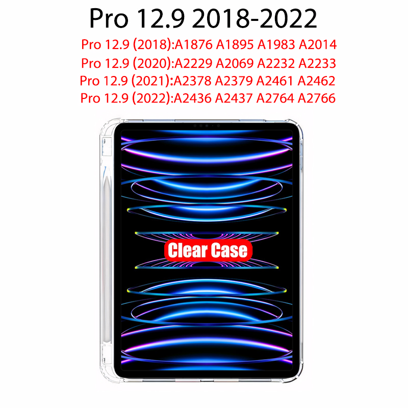 Clear Case For iPad 10th 9th 8th 7th 6th 5th Generation With Pencil Holder Case iPad Air 11 5 4 3 Pro 13 12.9 Mini 6 7 Tpu Cover: WHITE