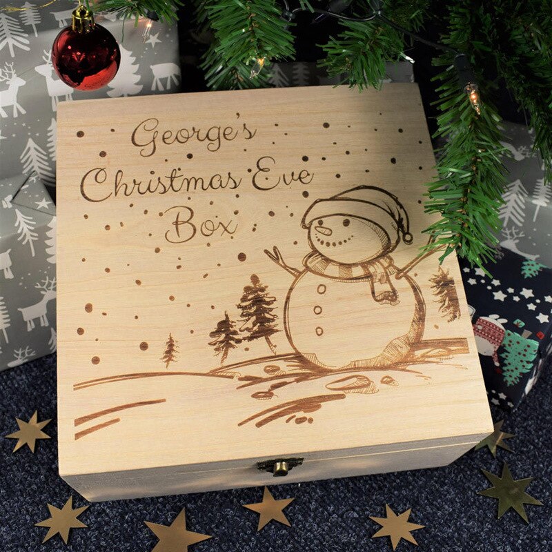 Kerstavond Opbergdoos Houten Carving Kerstcadeau Box Xmas Dozen Kerstman Appels Doos Adluts Snoep doos