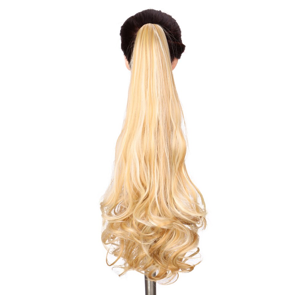 Lvhan kemisk fiber højtemperaturbestandigt hår syntetiske hestehalepoteclips til kvinder i hårforlængelsen bølget krøllet stil: 105