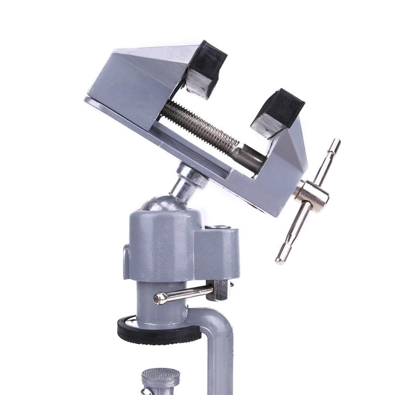 360 Degree Rotating Table Vise Multifunctional Aluminium Alloy Swivel Bench Vise Clamp Electric Drill Stand Rotating Tools