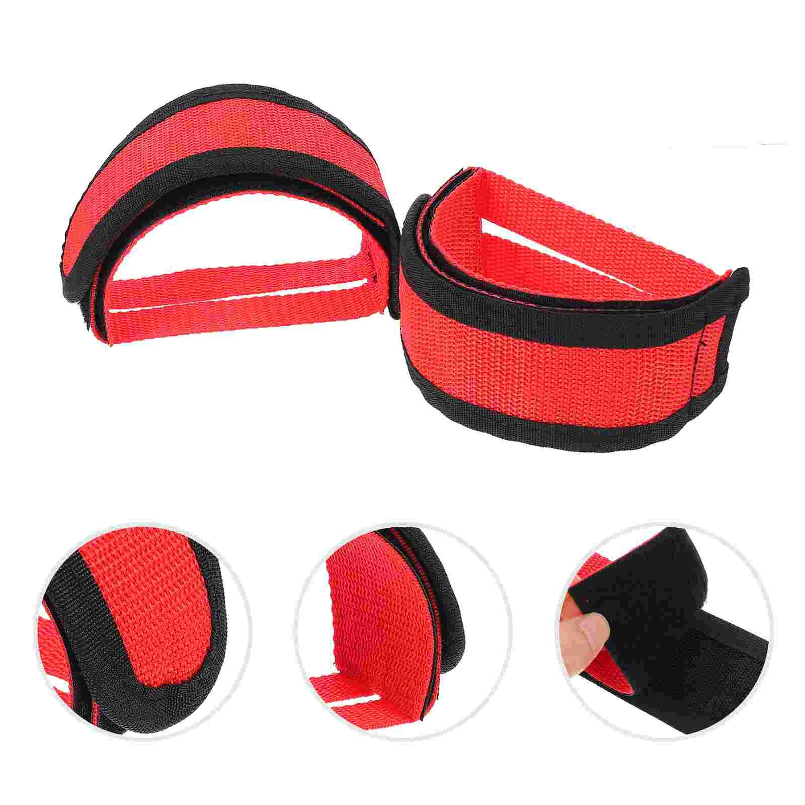 1 paire de sangles réglables pour repose-pieds de vélo, accessoires pour pédales: Red