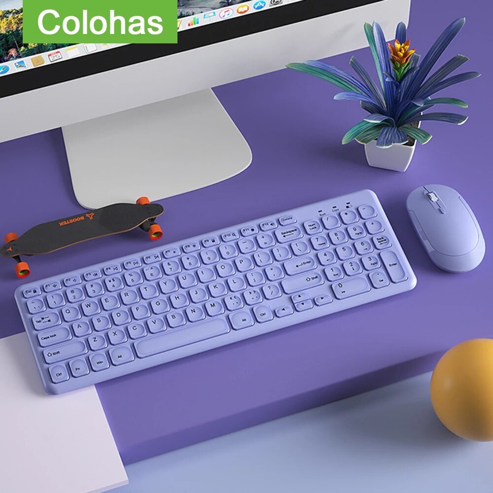 2.4G Draadloze Gaming Toetsenbord Voor Macbook Laptop Draadloze Magic Toetsenbord Muis Set Voor Pc Gamer Roze Meisje Draagbare Laptop toetsenbord