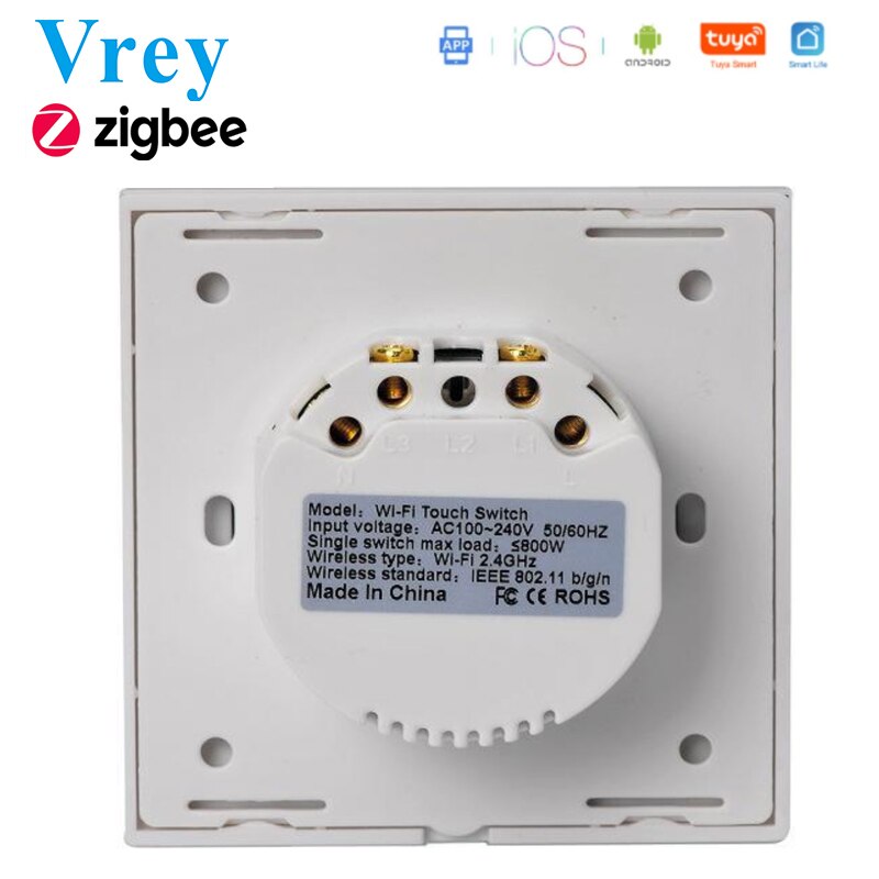 EU Zigbee Touch Switch Smart Home Switcher Light Switch Zero FireWire Control Swticher Google Home Alexa Control Voice Control