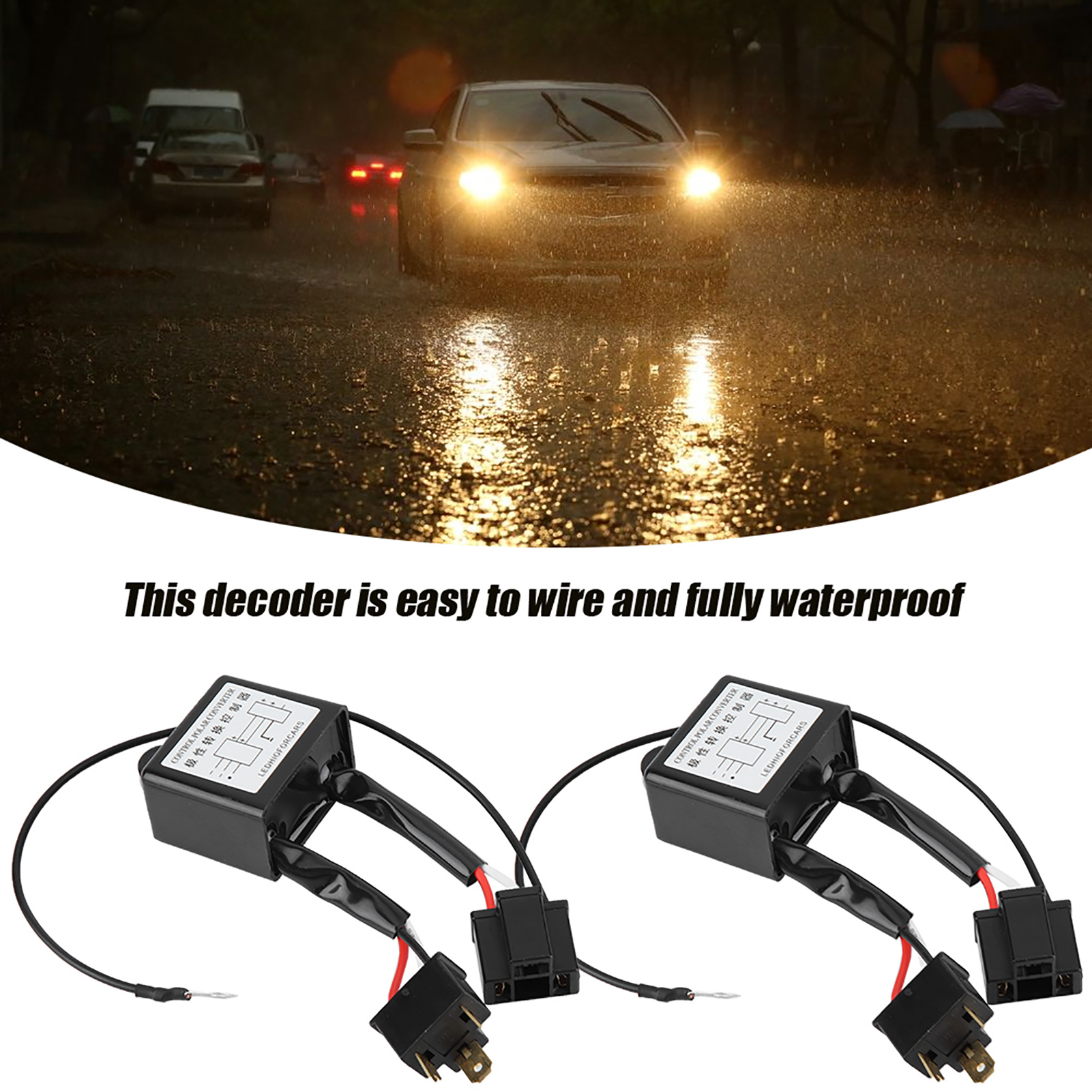 2pcs LED Negative Converter inverter Negative Switch Harness Adaptor Reversed Polarity for H4 Car accessoire