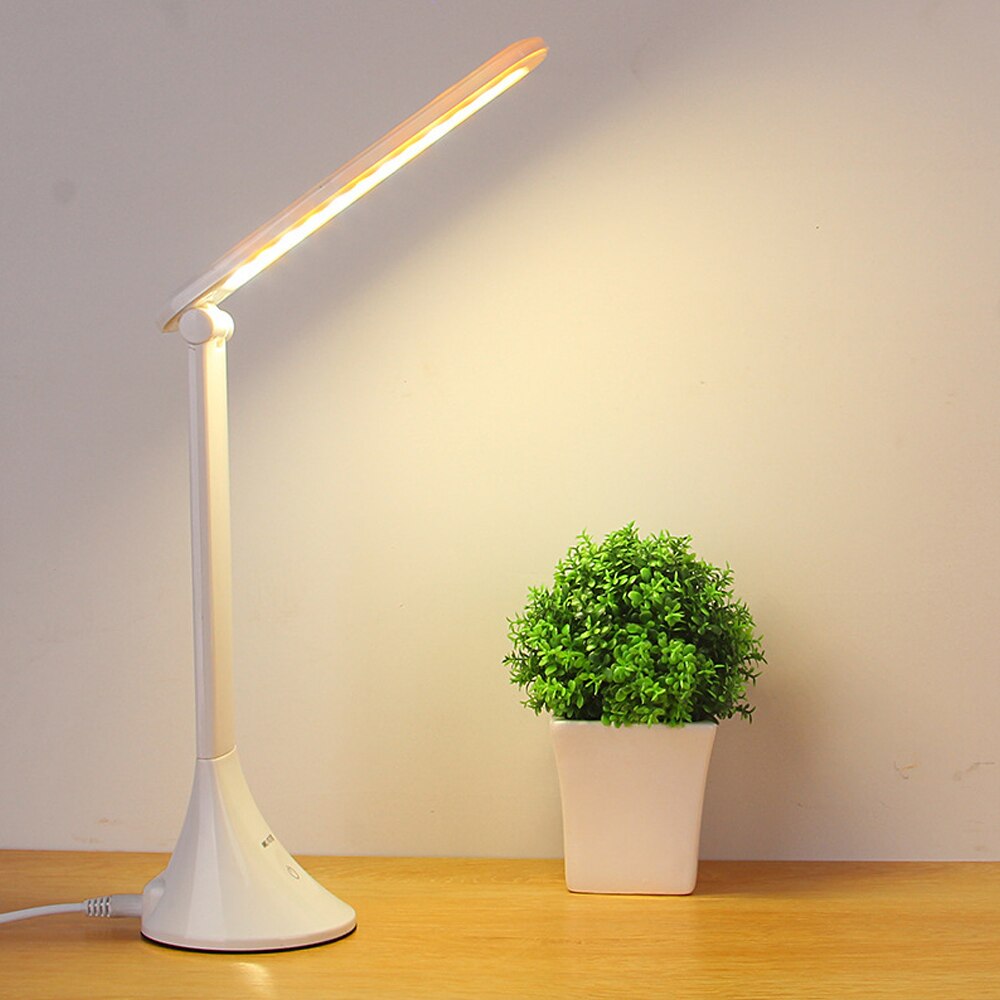 Junejour led bordbordslampe rørende 3 niveaus dæmpbar usb foldelampe øjenbeskyttelse: Sæt stikket i
