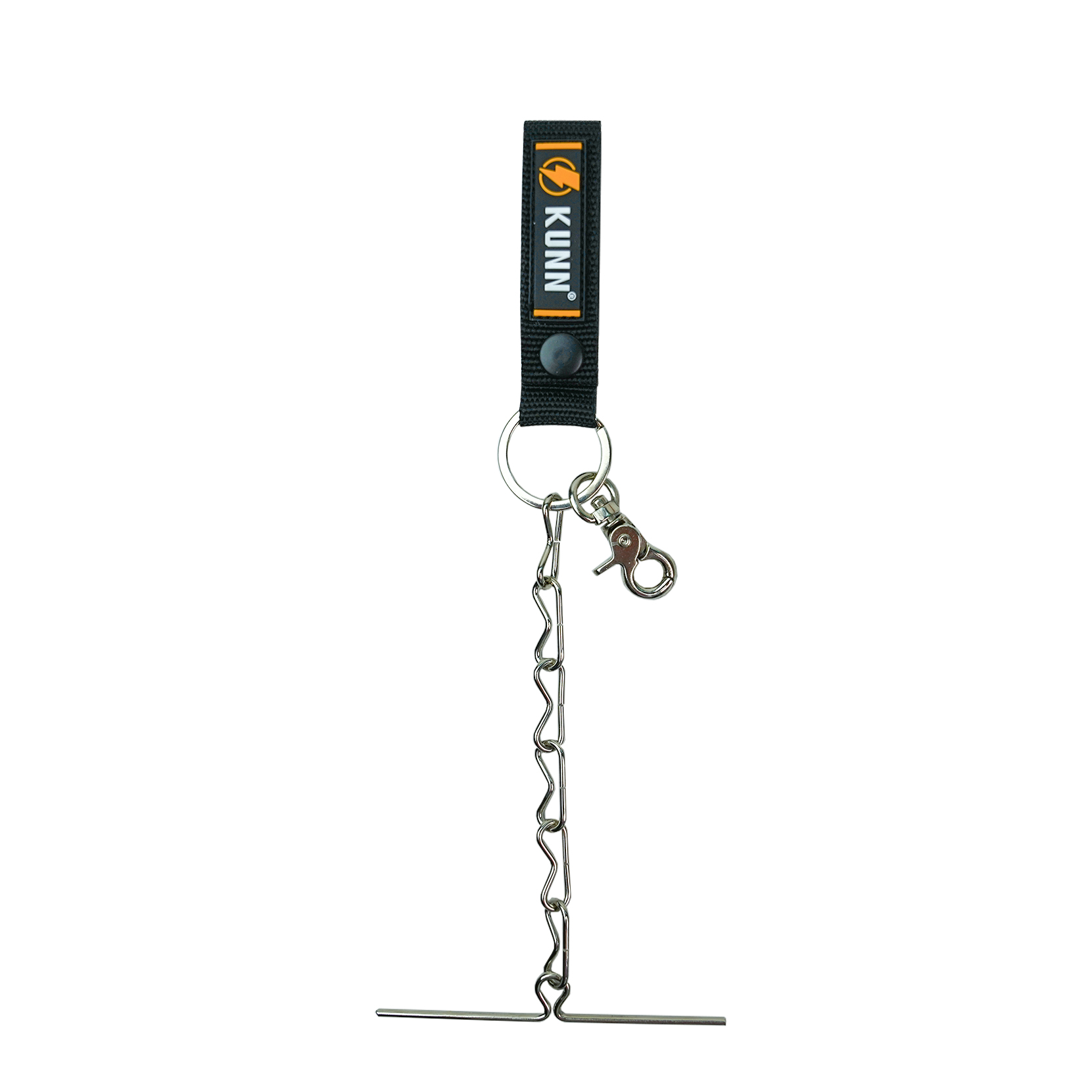 KUNN Electrical Tape Holder,Dual-Use Tape Thong,Enhanced Fast Tape Holder Chain for Tool Belt with Keyring,Snap Loop and Button: black