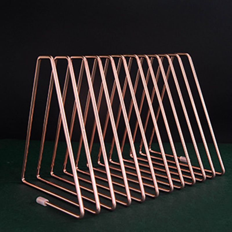 11 Grid Triangle File Storage Shelf Book Stand Retractable Nordic Wrought Iron File Storage Holder Organizer