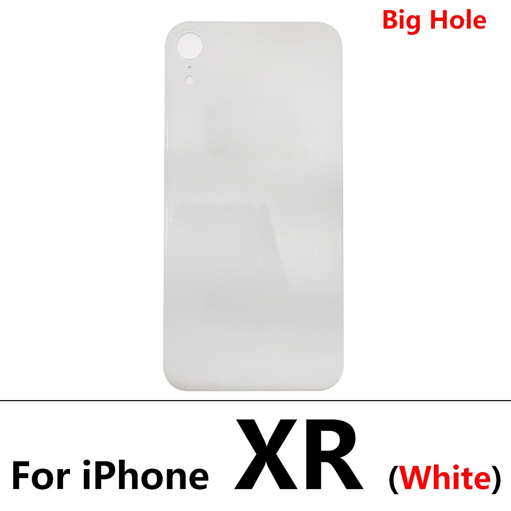 Big Hole tylna szklana pokrywa baterii dla Iphone 8 Plus XR pokrywa baterii szklana pokrywa tylnej obudowy wymiana obudowy: For iPhone XR White