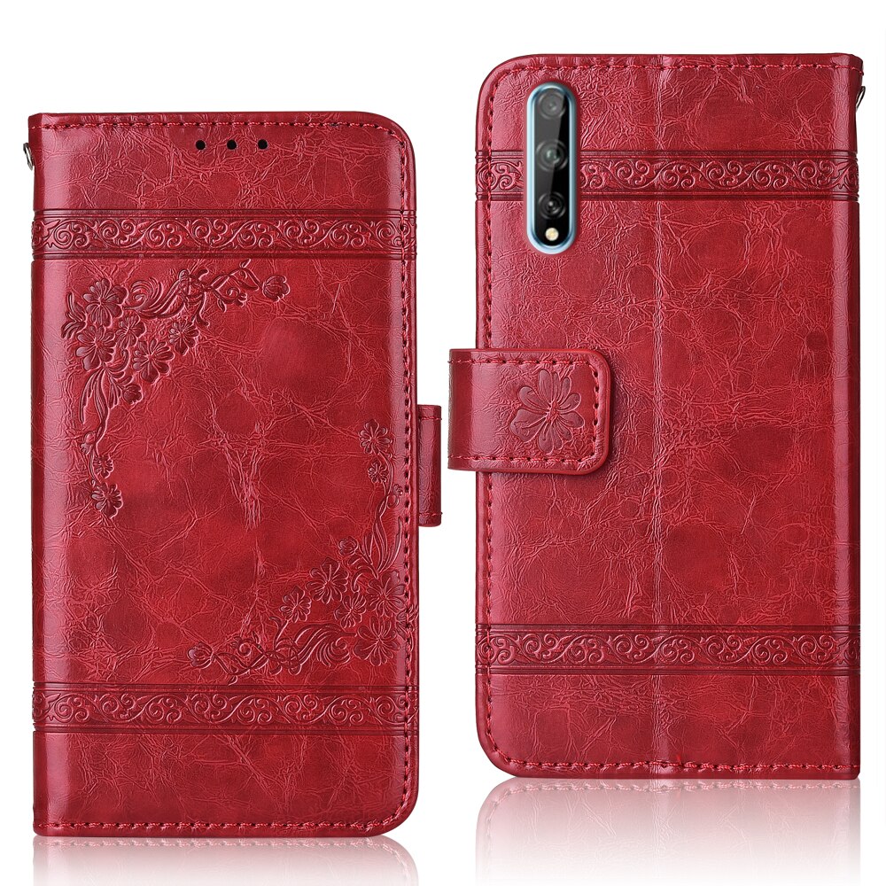 Book Case On Huawei Honor 30i Cover Huawei 30i Wallet Leather Case For Huawei Honor 30i Cover: oil-Red