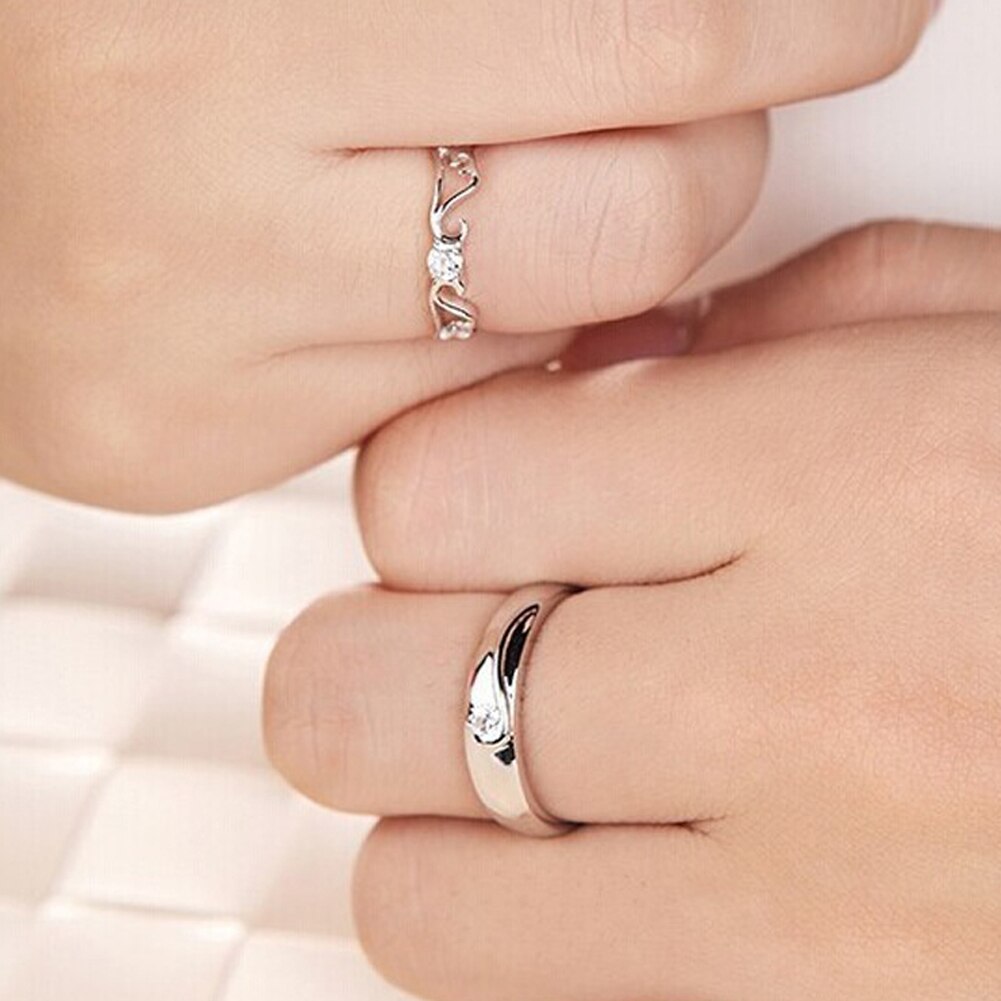 1pc ! zilveren opening holle paar ringen voor mannen/vrouwen om de retro ring engelenvleugel sieraden te leven