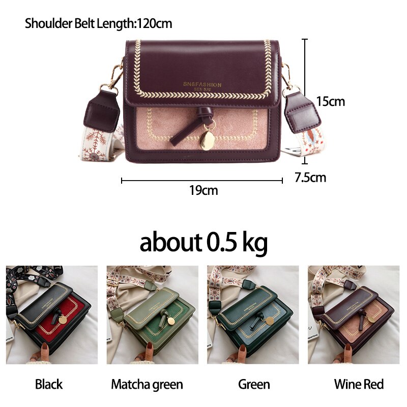 Atli Contrast Kleur Lederen Crossbody Tassen Voor Vrouwen Reizen Handtas Mode Eenvoudige Dames Schouder Tas