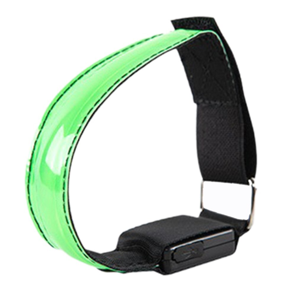 LED brassards éclairage vélo LED brassard lumineux sécurité Portable sport patinage partie brassard lampe bras ceinture: green