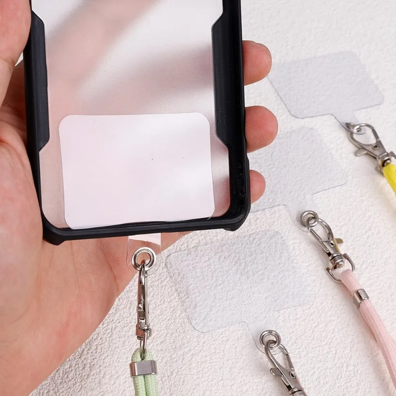 Smycz do telefonu komórkowego Regulowany pasek na szyję do noszenia wokół dłoni z przezroczystą zakładką do większości etui na telefony z pełnym pokryciem
