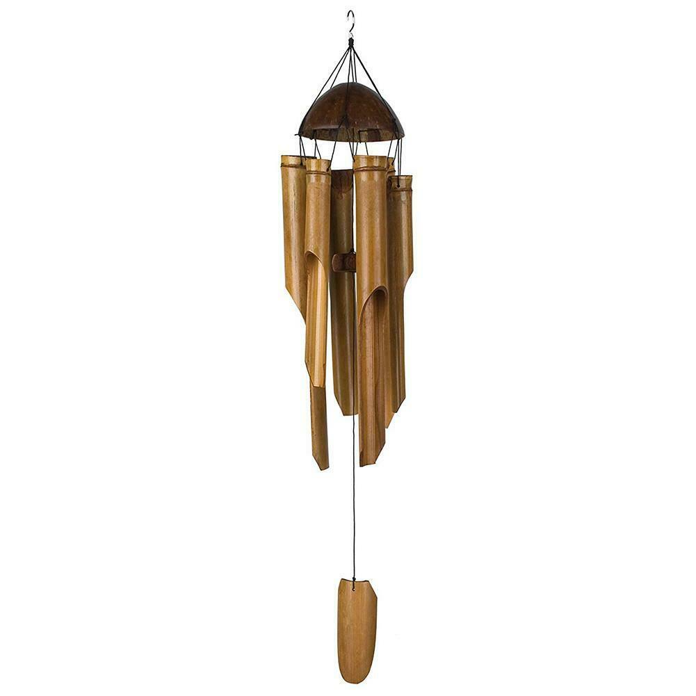 Wood Handmade Bamboo Wind Chimes Outdoor Living Wind Chimes Copper Wind Chimes Home Window Hanging Decoration XNC