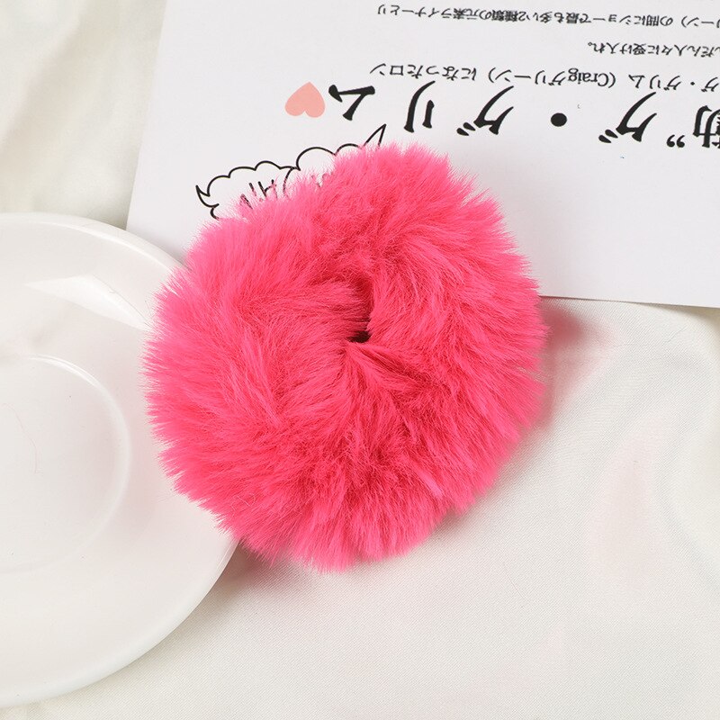 4.3 tum sammets scrunchie elastiska hårband för kvinnor hästsvanshållare plysch hårrep gummiband pannband håraccessoarer: 8