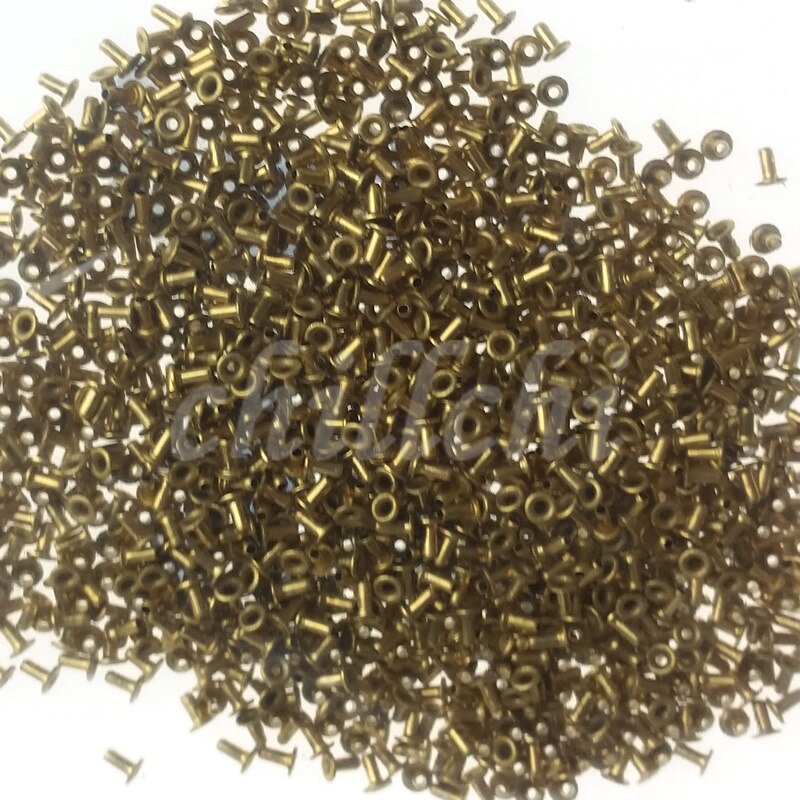 Rivets cuivre cuivre maïs 3x6mm vendre un paquet d'environ 500 pièces