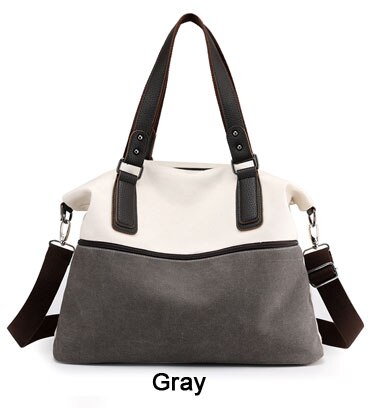 Dames sac à bandoulière Shopper sac à main grands sacs pour femmes sacs décontracté toile messager sac à main Hobo sacs femmes sac femme fourre-tout: Gris